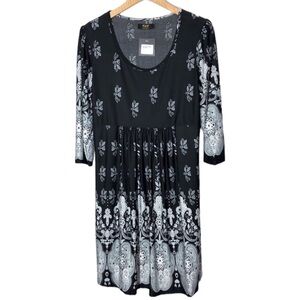 R&B Collections Womens Empire Waist Floral Stretch Dress Autumn